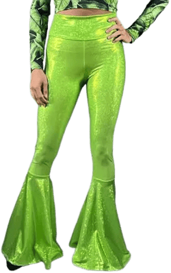 Holographic High Waist Bell Bottoms