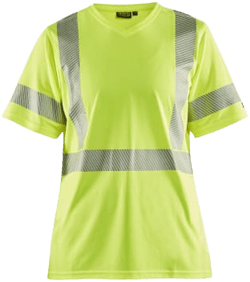 High Visibility Ladies V-Neck Tee Shirt by Blaklader - Certified Class 2 UV Protection