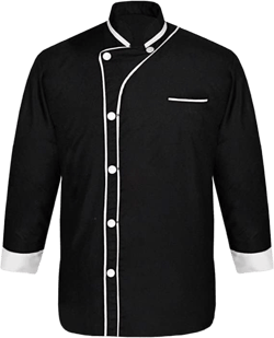 Modeling Men's Black Chef Jacket Chef Coat Multi Colours Cotton Fabric Chef Uniform (SR-02) Chef Shirt. 3X-Large White