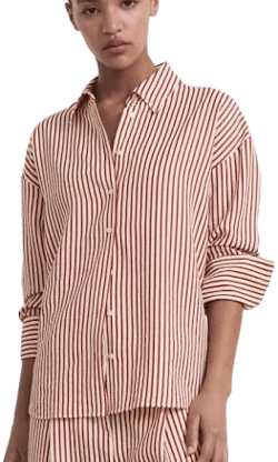 MANGO Women's Striped Straight Shirt
