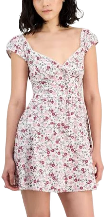 Kingston Grey Juniors' Floral Printed Cotton Mini Dress