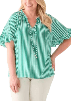 Philosophy Women's Plus Size Cotton Raglan Peasant Blouse