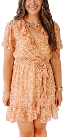 Floral Printed Ruffle Dress