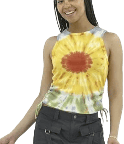 No Boundaries Side Cinch Graphic Tank Top