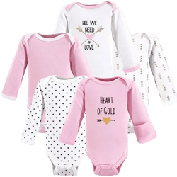 Hudson Baby Cotton Heart Long-Sleeve Bodysuits (5pk)
