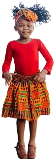Kente Girls African Skirt and Head Wrap