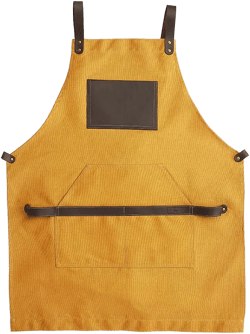 Work Apron in Non-Waxed Canvas with Cross Straps Adjustable