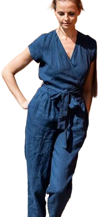 MARGARET wrap linen jumpsuit