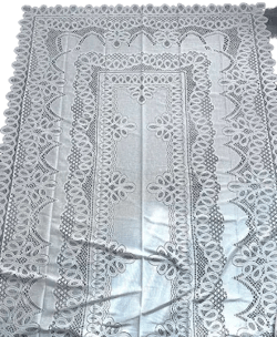 White 102"x59" Lace Tablecloth