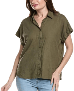7 For All Mankind Women's Easy Linen-Blend Shirt