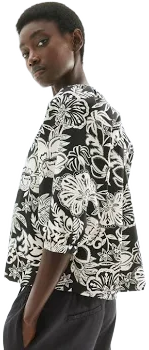 H&M Ladies Balloon-Sleeved Poplin Blouse