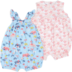 Mac & Moon Baby Girls 2-Pack Organic Cotton Elephant Blooms Print Dresses
