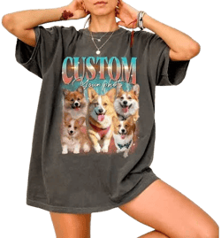 Custom Photo Retro Dog Shirt