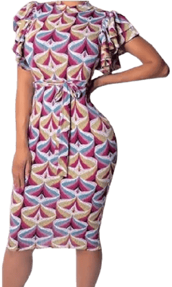 Ankara Print Midi Dress