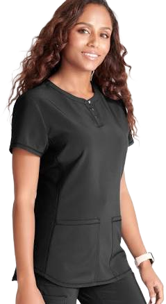 Cherokee Women's Snap Front Henley Scrub Top