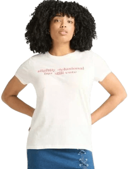 Women's Slightly Delusional Graphic Tee with Short Sleeves