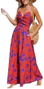 Cupshe Women's Floral Sweetheart Twist Maxi Dress