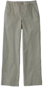 Women's L.L.Bean Comfort Stretch Chino Mid-Rise Wide-Leg Pants Clothing