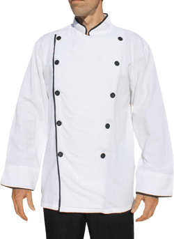RaanPahMuang 100% Cotton Chefs Jacket Long Sleeve Professional Chef Shirt Tunic X-Large Muang Cotton - White