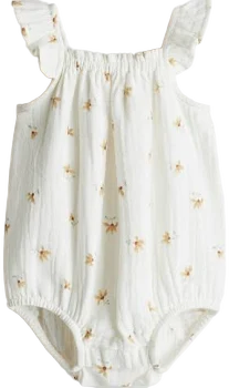 H&M Floral Muslin Romper Suit