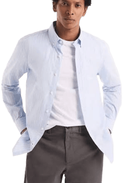 Nautica Men's Slim Fit Wrinkle-Resistant Striped Shirt