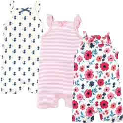 Touched by Nature Baby Girl Organic Cotton Rompers (3-Pack)