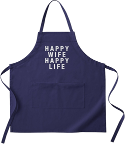 CafePress Happy Wife Happy Life Dark Apron (Dark) Kitchen Apron with Pockets, Grilling Apron, Baking Apron