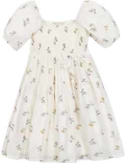 Hope & Henry Organic Bubble Sleeve Smocked Dress