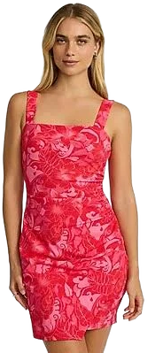 Floral Square Neck Ruched Mini Dress