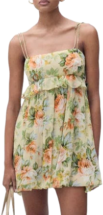MANGO Women's Floral-Print Ruffle Minidress