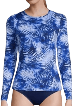 Lands' End Women's Petite Long Sleeve Rash Guard UPF 50