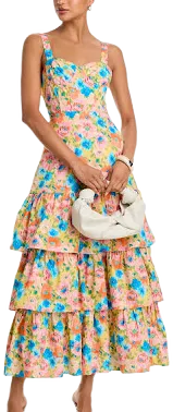 AQUA Women's Blurred Floral Dress