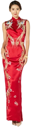 Modern Silk Phoenix Cheongsam Dress