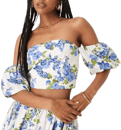 Yas Off The Shoulder Volume Sleeve Top