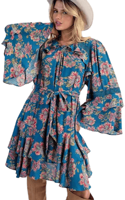 Easel Exclusive Floral Mini Dress