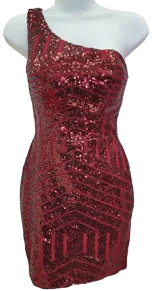 Women's One Shoulder Sequin Dress