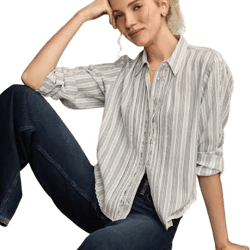 Lucky Brand Women's Lace-Trim Cotton Shirt