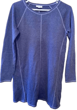 J Jill T Shirt Size Xs Womens Navy Striped Long Sleeve Tunic Top