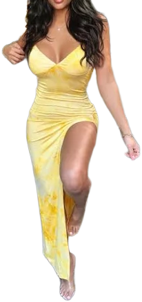 Fashion Nova High Slit Sleeveless Tie Dye Maxi Dress