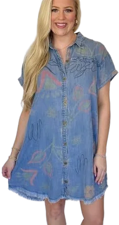 Easel Denim Button Down Dress