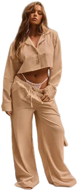 Wide Leg Linen Beach Pants