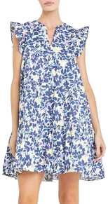 English Factory Women's Floral Printed Babydoll Mini Dress