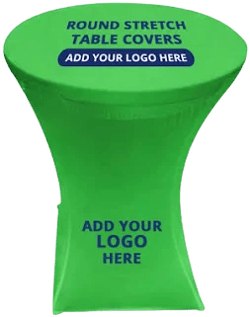BannerBuzz Custom Round Stretch Table Cover Fabric 180 GSM