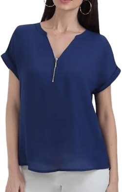 89th & Madison Zipper Neck Cool Feel Top