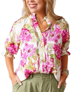 Fate Floral Print Short Sleeve Top