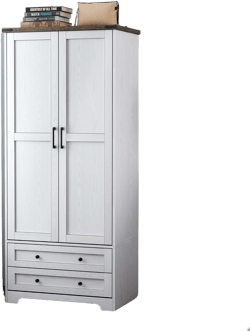 Yechen 71" Wooden Armoire Wardrobe Closet - Modern Functional Clothes Tall Storage Cabinet with Adjustable Shelf and Hanging Rail, Sturdy Freestanding Closet Wardrobe with 2 Wide Drawers for Bedroom White