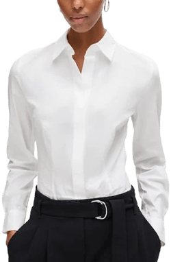 Boss Women's Slim-Fit Cotton Blend Blouse