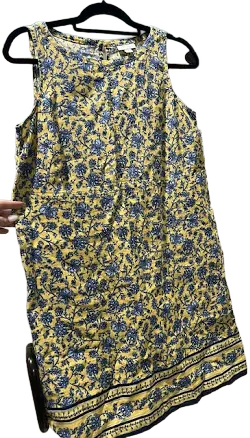 jjill Love Floral Linen Pocket Sleeveless Dress