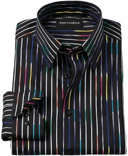 Non-Iron Cotton Stripe Print Dress Shirt