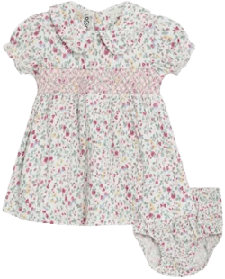 JOJO MAMAN BEBE Floral Smocked Cotton Dress